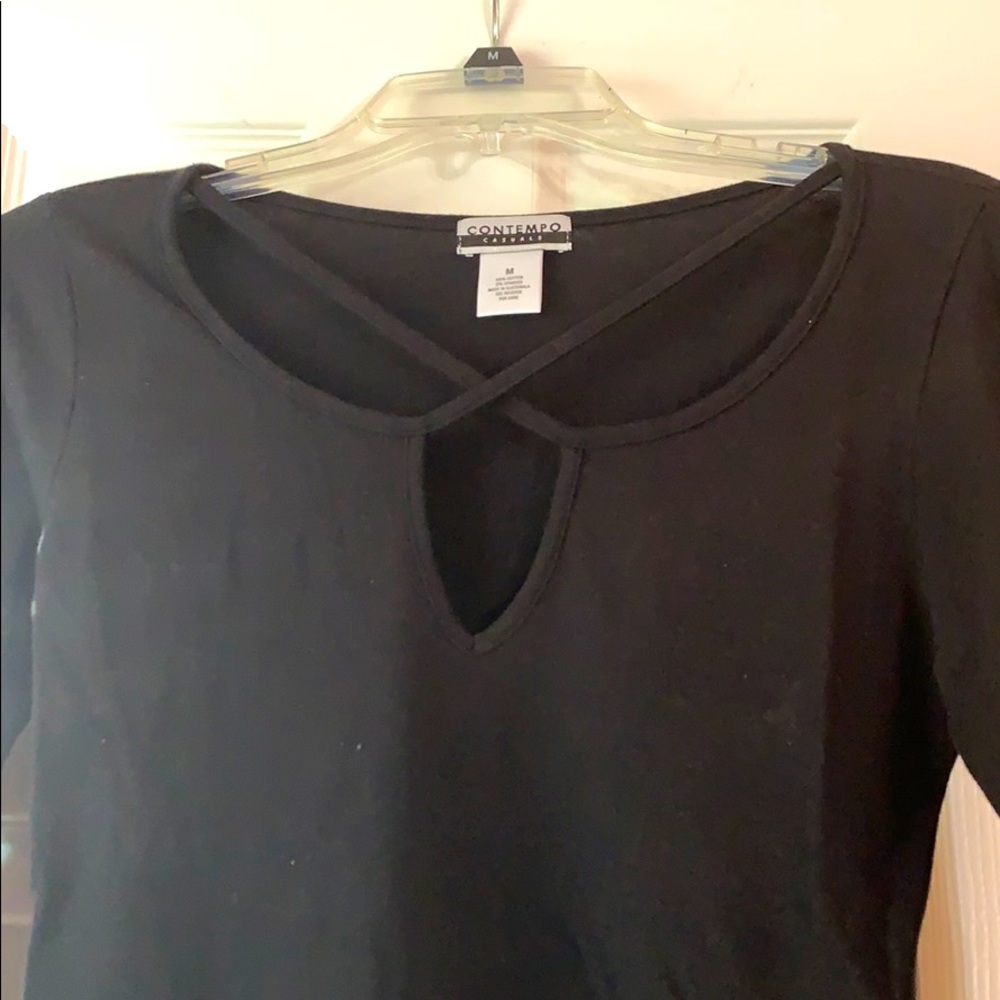 Contemporary Casual Black Top